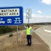 Laurie Perry at Wattaka (campsite) Rest Area, Hunter Expressway near Kurri Kurri 2014